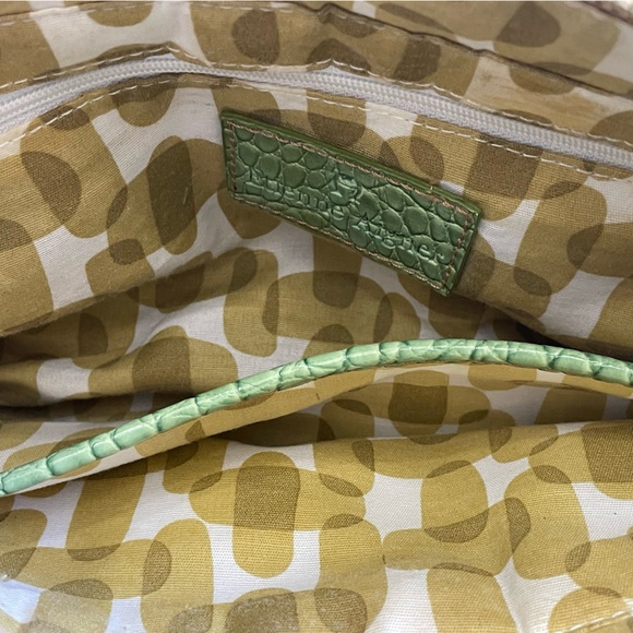 Vtg Y2K Etienne Aigner woven straw handbag with lime green vegan leather straps - Picture 15 of 16